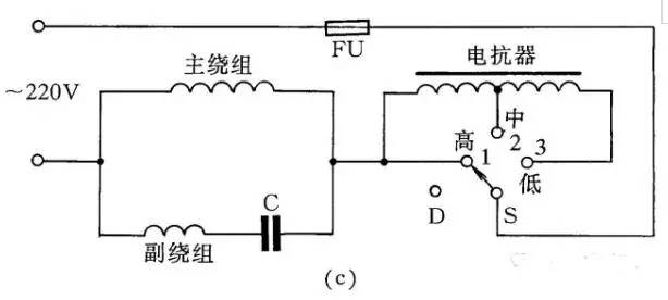 电动机、吹风机接线图解（含单相电容、三相异步电动机、单三相吹风机）