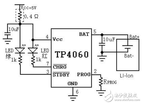 TP4060-800mA线性锂离子电池充电器