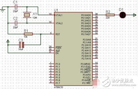 单片机C语言程序设计之定时器控制单只LED