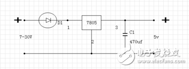 在7805稳压电路中电容该如何选择？