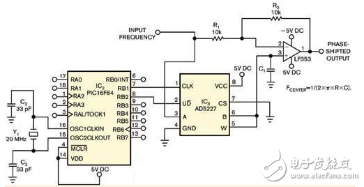 数字移相器的设计电路图大全（移相电路/倍频电路/AD5227 /锁相环）