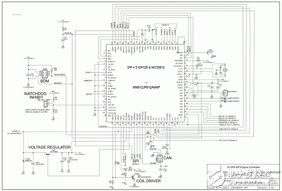 MM912－S812小型摩托车引擎ECU参考设计（特性_系统框图_电路图_pcb元件布局）