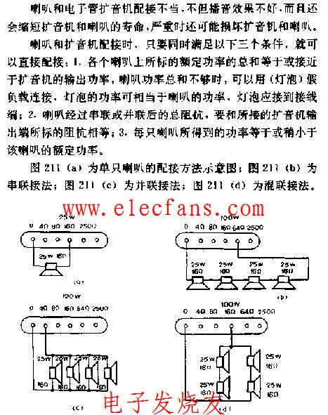 喇叭和电子管扩音机的配接电路图
