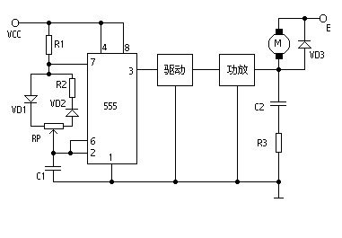 <b>555</b><b>直流电机</b><b>调速</b>控制电路