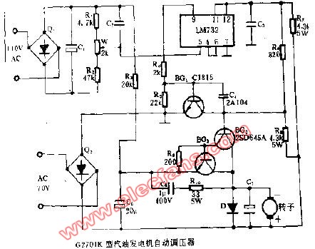 G2701K型汽油<b>发电机</b>自动调压器电路