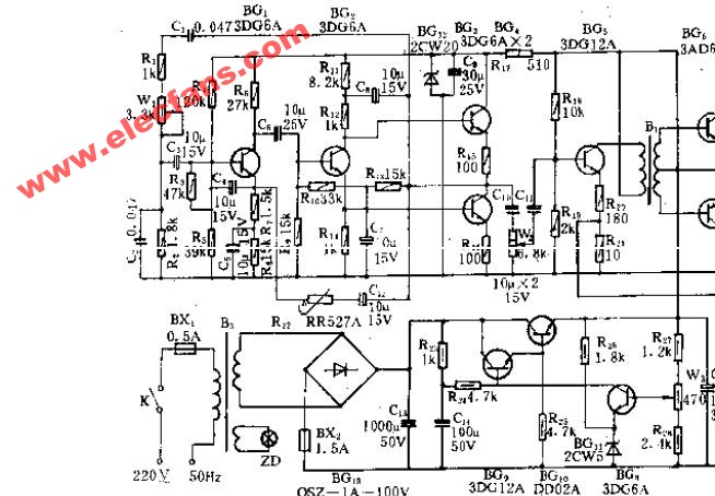 YL-3型音频电疗机电路原理图