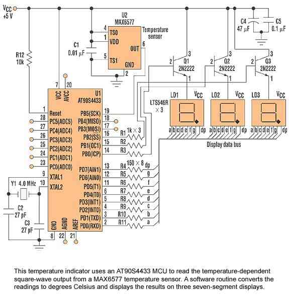 使用基于RISC的MCU<b>简单</b>的温度<b>指示器</b>