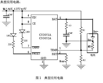 锂离子电池充电芯片CN3051-2A应用电路