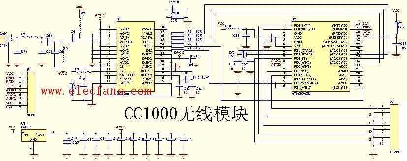 cc1000无线模块电路图