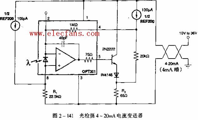 电流变送器电路图(光检测4-20MA)