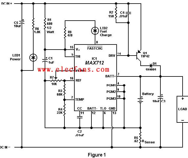 MAX712芯片自制的充电器及电路