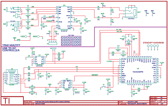 <b>TPA6140A2</b> EVM 带YFF<b>器件</b>的电路图