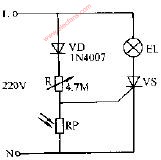 光敏电阻器晶闸管光控开关电路图