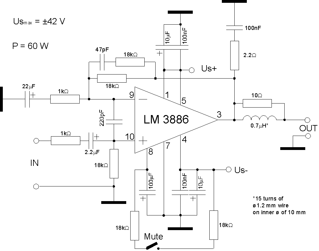 lm3886官方标准电路图图片