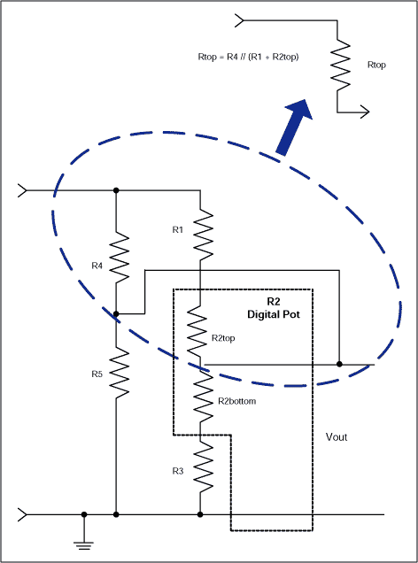 Figure 7. Simplifying the resistors in the 