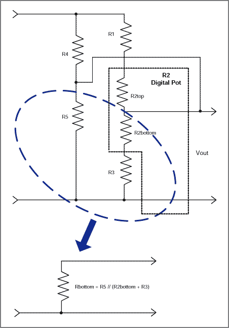 Figure 8. Simplifying the resistors in the 