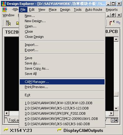 打开需要输出BOM 的PCB 文件