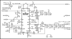 Figure 1. Schematic of the MAX15046 buck power supply at FSW = 250kHz.