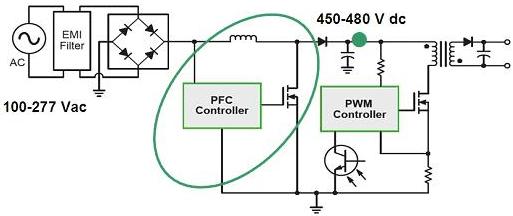图6：有源PFC的应用电路示意图