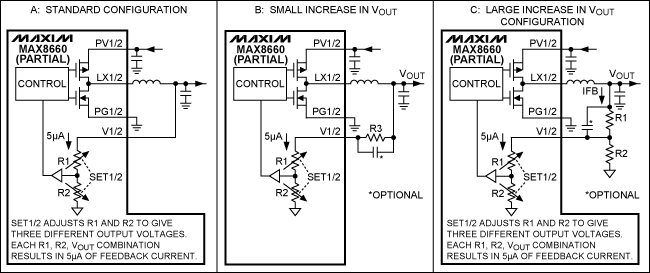 Figure 1. Increasing the output voltage of REG1 and 2.