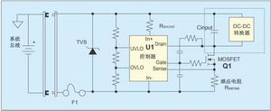 图1：一个简单的-48V热插拔电路。