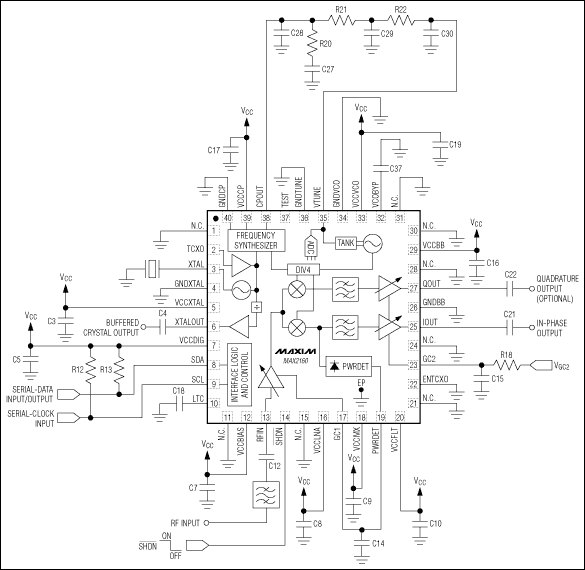 MAX2160,MAX2160EBG:典型应用电路