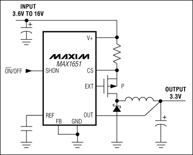 MAX1649，MAX1651：典型工作电路