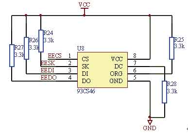 EEPROM和PCI9052的连接电路图