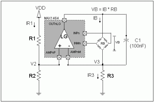 Figure 1. Constant current source circuit for the MAX1464 applications.