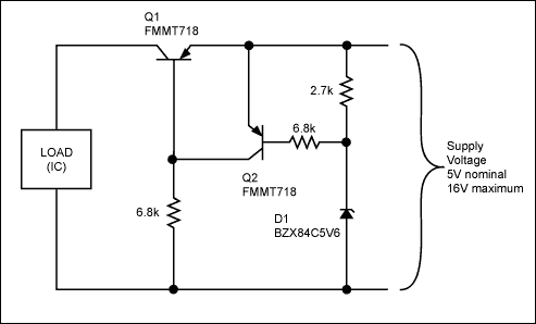 Figure 1. Discrete overvoltage protection circuit.