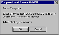 Figure 3. NIST time vs. PC time comparison screen.