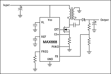 Figure 5. Otherwise similar to a flyback regulator, the single-ended primary inductance converter (SEPIC) has continuous primary and secondary currents that generate less noise.