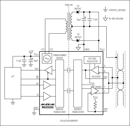 图5. MAX3535E的典型应用电路