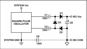 Figure 4. Capacitor-coupled isolated supply.