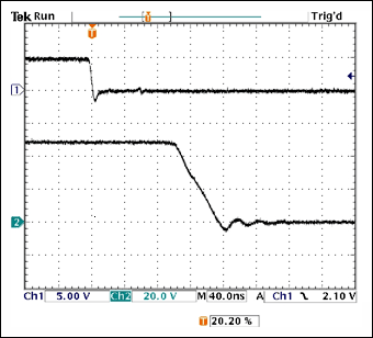 图5. 基于图2的下降时间和关断传输延时，扫描速率为40ns/cm。