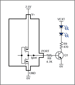 Figure 6. Driving LEDs with higher current and a positive voltage.