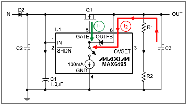 图4. 典型的限压电路提供输出电容放电通道