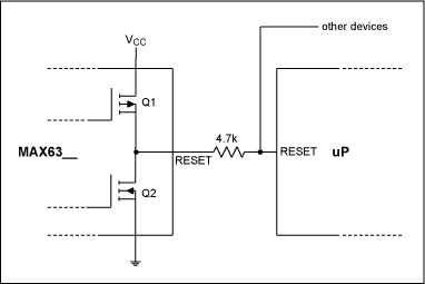 Figure 3. Interfacing to uPs with bi-directional reset.