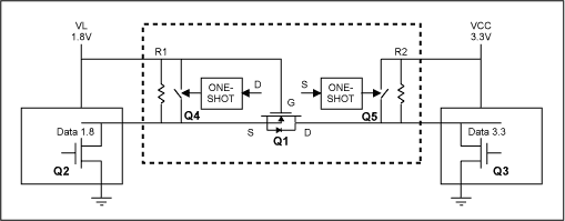 Figure 4. Improved level translator MAX3373E with speed-up circuit.