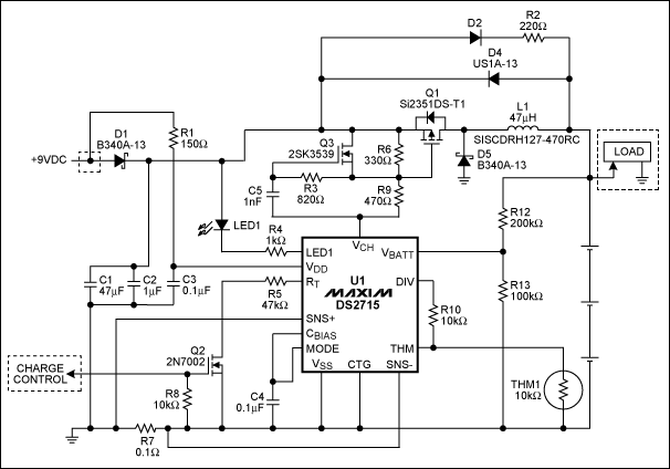 图6. 应用电路原理图，带有可选负载连接