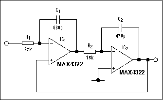 Figure 5. Circuit realization of the integrator network in Figure 2.
