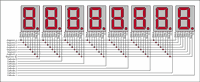Figure 1. The MAX7219 and MAX7221 use standard connections - 16 pins to drive 8 digits.