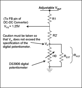 图2. 带数字电位器的反馈回路示意图
