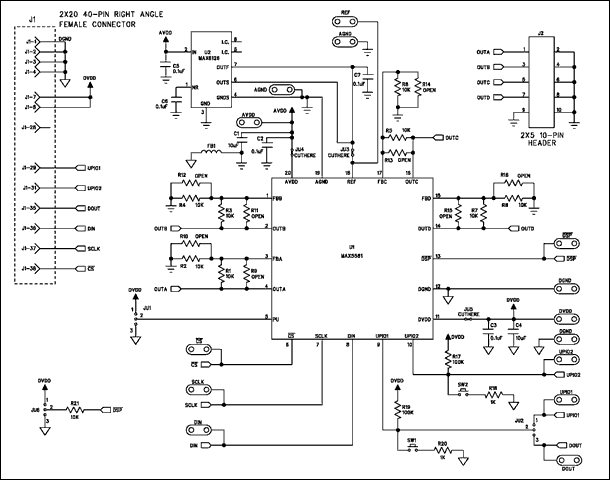 图1. MAX5581应用电路第一部分