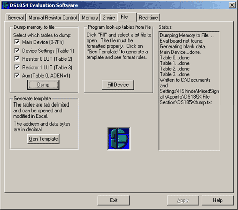 图1. DS185xEVKIT软件中的文件栏