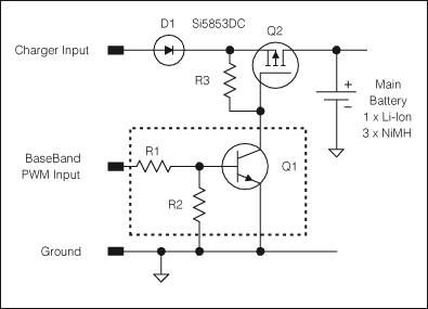 Figure 1.  Typical charger-input circuitry for a mobile phone.