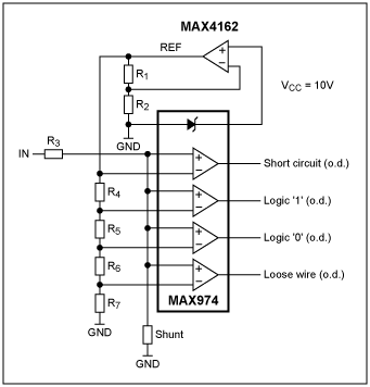图6. 测量四个电流范围的方案