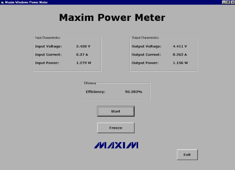 Figure 1. Windows PC output with example readout.