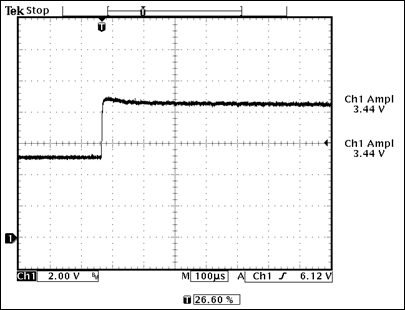 图7. 晶体管断开时，Q1集电极的波形(VIN = 12.5V)