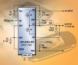 Step-down regulator has low input voltage for UMPCs.
